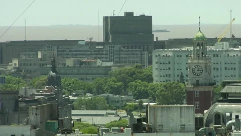 Office buildings and a clock tower in Buenos Aires Stock Footage 160280691