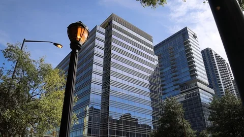 Office buildings in a city.  Stock Footage 117616640