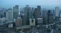 Office Buildings Corporate Towers Business Skyscrapers Osaka Japan Aerial View HD Footage