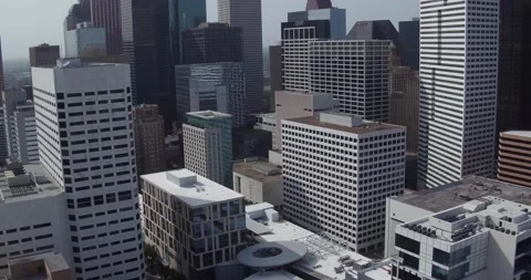 Office Buildings Drone Pan Stock Footage 138071717