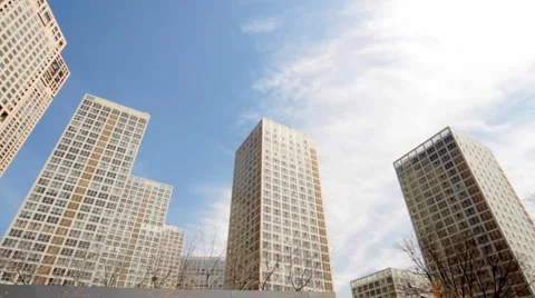 Office buildings time lapse Stock Footage 1038487