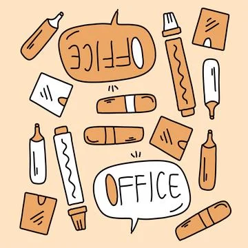 Office business set vector design for business resources Stock Illustration