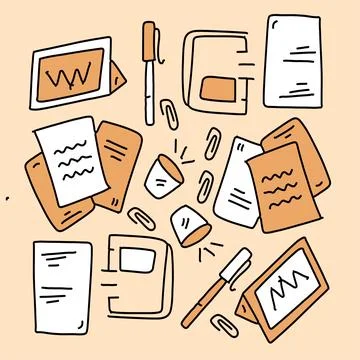 Office business set vector design for business resources Stock-Illustration