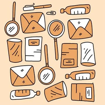 Office business set vector design for business resources Illustrazione stock