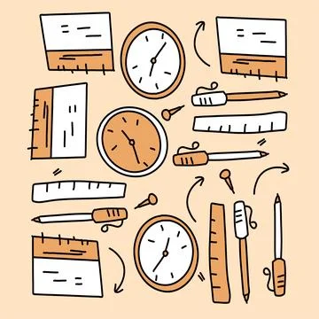 Office business set vector design for business resources Stock-Illustration