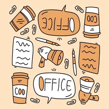 Office business set vector design for business resources Stock-Illustration