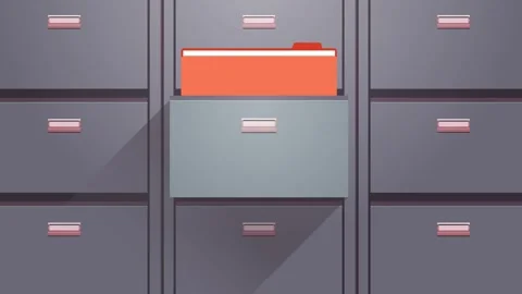 Office cabinet and document data archive storage folders for files. Stock Footage 281966260