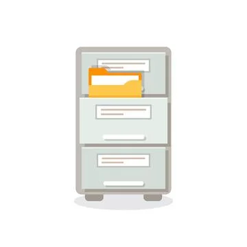 Office cabinet icon in flat style. Furniture storage vector illustration on.. Stock-Illustration