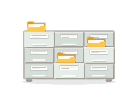 Office cabinet icon in flat style. Furniture storage vector illustration on.. Stock-Illustration