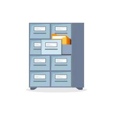 Office cabinet icon in flat style. Furniture storage vector illustration on.. Stock-Illustration