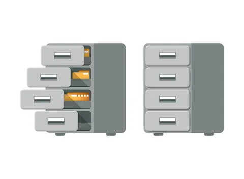 Office cabinet icon in flat style. Furniture storage vector illustration on.. Stock-Illustration