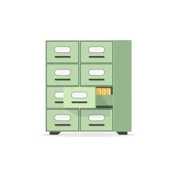 Office cabinet icon in flat style. Furniture storage vector illustration on.. Stock-Illustration