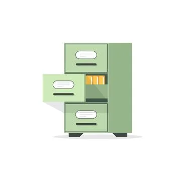 Office cabinet icon in flat style. Furniture storage vector illustration on.. Stock-Illustration