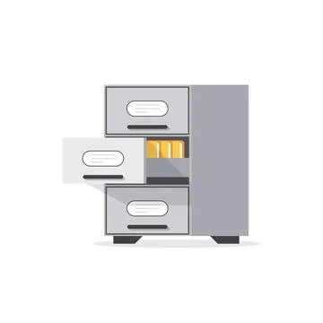 Office cabinet icon in flat style. Furniture storage vector illustration on.. Stock-Illustration