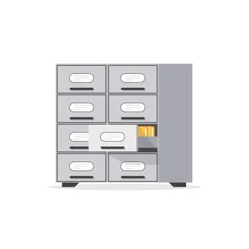 Office cabinet icon in flat style. Furniture storage vector illustration on.. Stock-Illustration