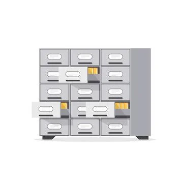 Office cabinet icon in flat style. Furniture storage vector illustration on.. Stock-Illustration