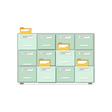 Office cabinet icon in flat style. Furniture storage vector illustration on.. Stock-Illustration