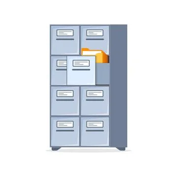 Office cabinet icon in flat style. Furniture storage vector illustration on.. Stock-Illustration