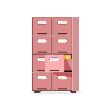 Office cabinet icon in flat style. Furniture storage vector illustration on.. Stock-Illustration