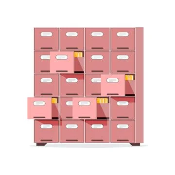 Office cabinet icon in flat style. Furniture storage vector illustration on.. Stock-Illustration