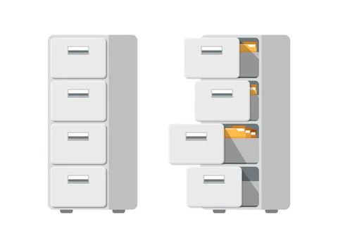 Office cabinet icon in flat style. Furniture storage vector illustration on.. Stock-Illustration