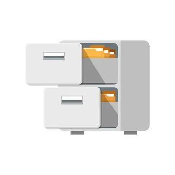 Office cabinet icon in flat style. Furniture storage vector illustration on.. Stock-Illustration