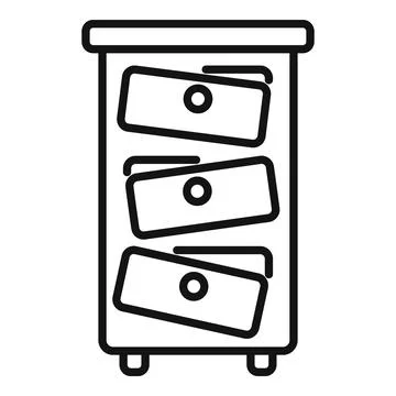 Office cabinet with open drawers representing chaos at work Stock Illustration