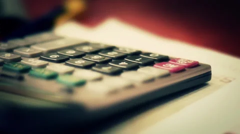 Office calculator Stock Footage 34480496