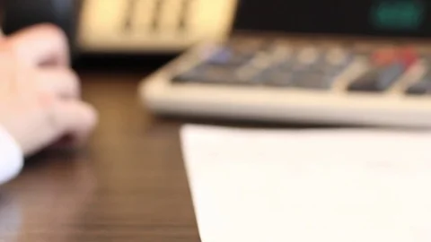 Office calculator Stock Footage 77046611