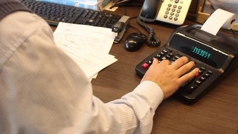 Office calculator Stock Footage 77046614