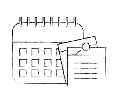 Office calendar memos notes remindering Illustration