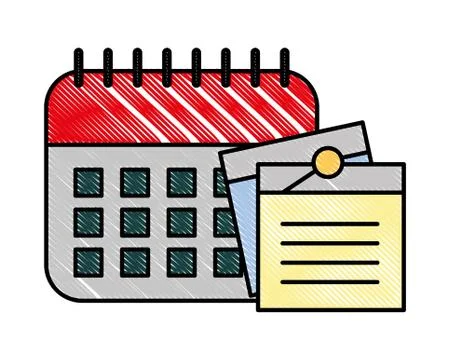 Office calendar memos notes remindering Illustration