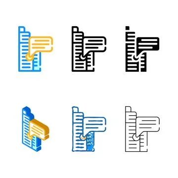 Office call center ib skyscraper color looks icon vector イラスト素材
