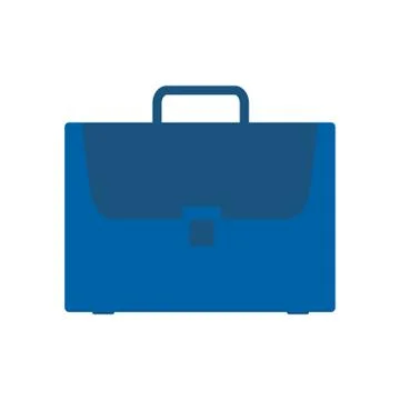 Office case symbol. Briefcase icon. School bag button. Flat vector ilustratio Stock Illustration