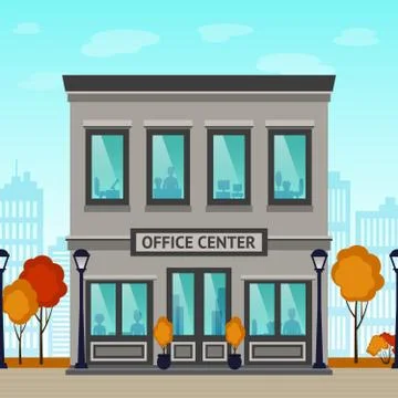 Office Center Building Stock Illustration