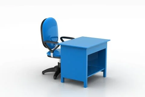 Office chair and computer table Free Stock Illustration