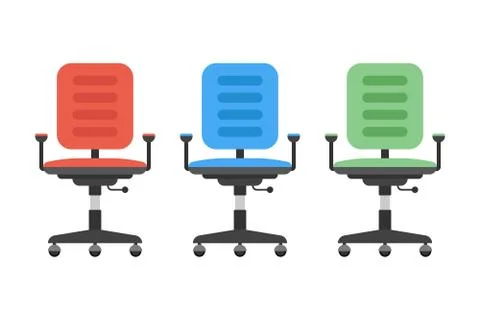 Office chair in different colors vector design Stock Illustration