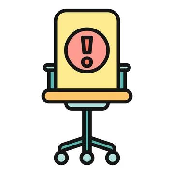 Office chair with exclamation mark warning job vacancy Stock Illustration