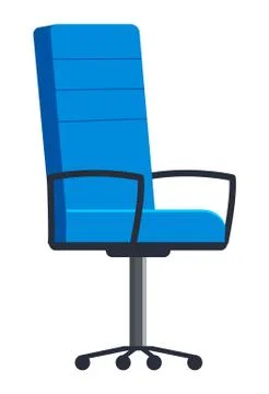 Office chair flat design. Vector icon comfortable fashionable chair on wheels Stock Illustration