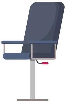 Office chair flat design. Vector icon comfortable fashionable chair on wheels Stock Illustration