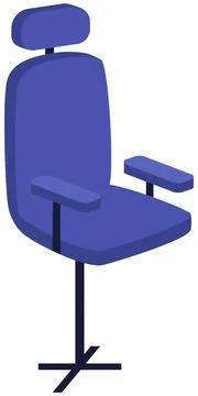 Office chair flat design. Vector icon comfortable fashionable chair on wheels Stock Illustration