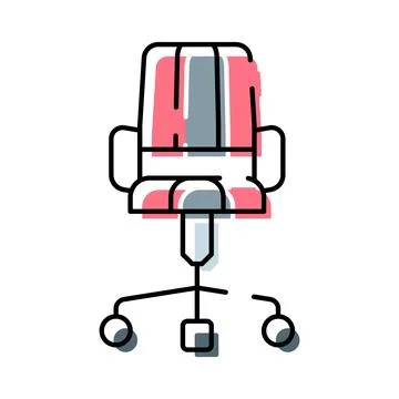 Office chair icon representing remote work and productivity 스톡 일러스트