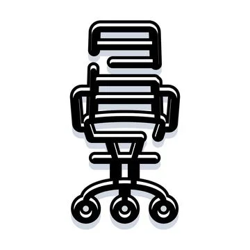 Office chair icon representing work and business 스톡 일러스트