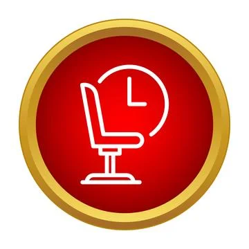 Office chair icon representing working hours and productivity Stock Illustration