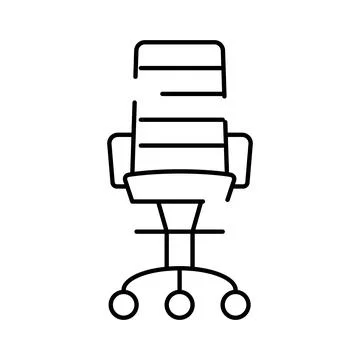 Office chair icon representing workplace furniture and ergonomics Stock Illustration