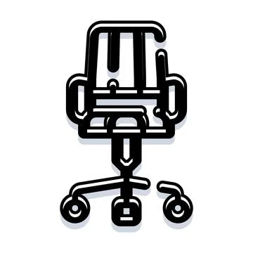 Office chair icon representing workplace furniture and ergonomics Stock Illustration