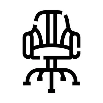 Office chair icon representing workplace productivity and business Stock Illustration