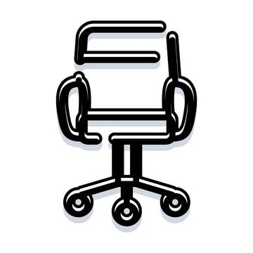 Office chair icon representing workplace and business Stock Illustration