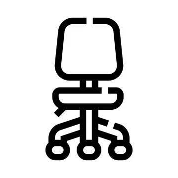 Office chair icon with wheels for workspace Stock Illustration
