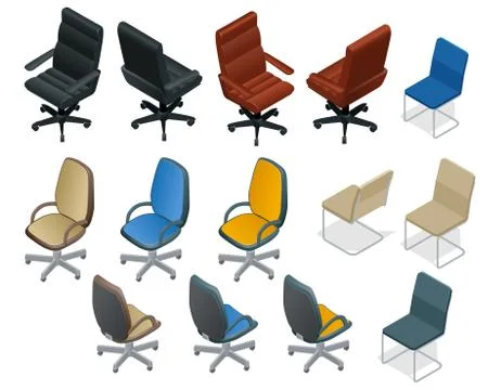 Office chair isolated on white background. Chair and armchair is Stock Illustration